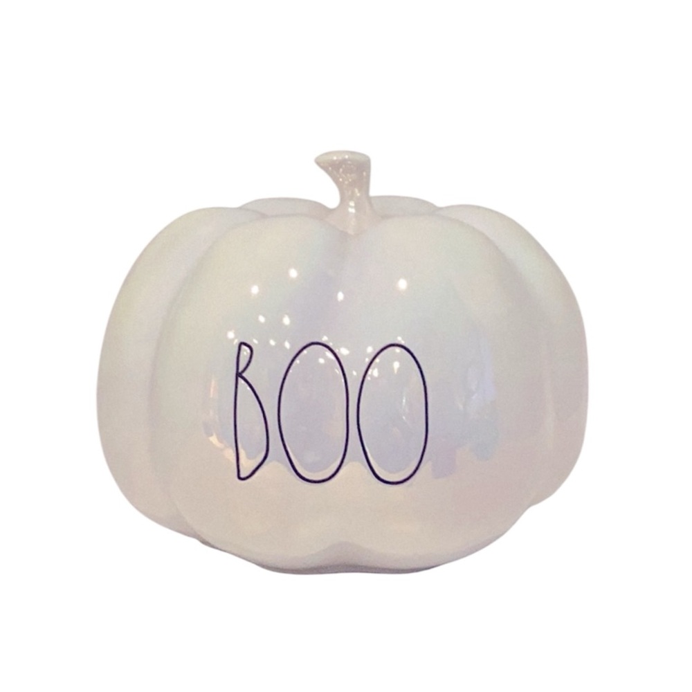 💚 Rae Dunn Large Ceramic Pumpkin “Boo”